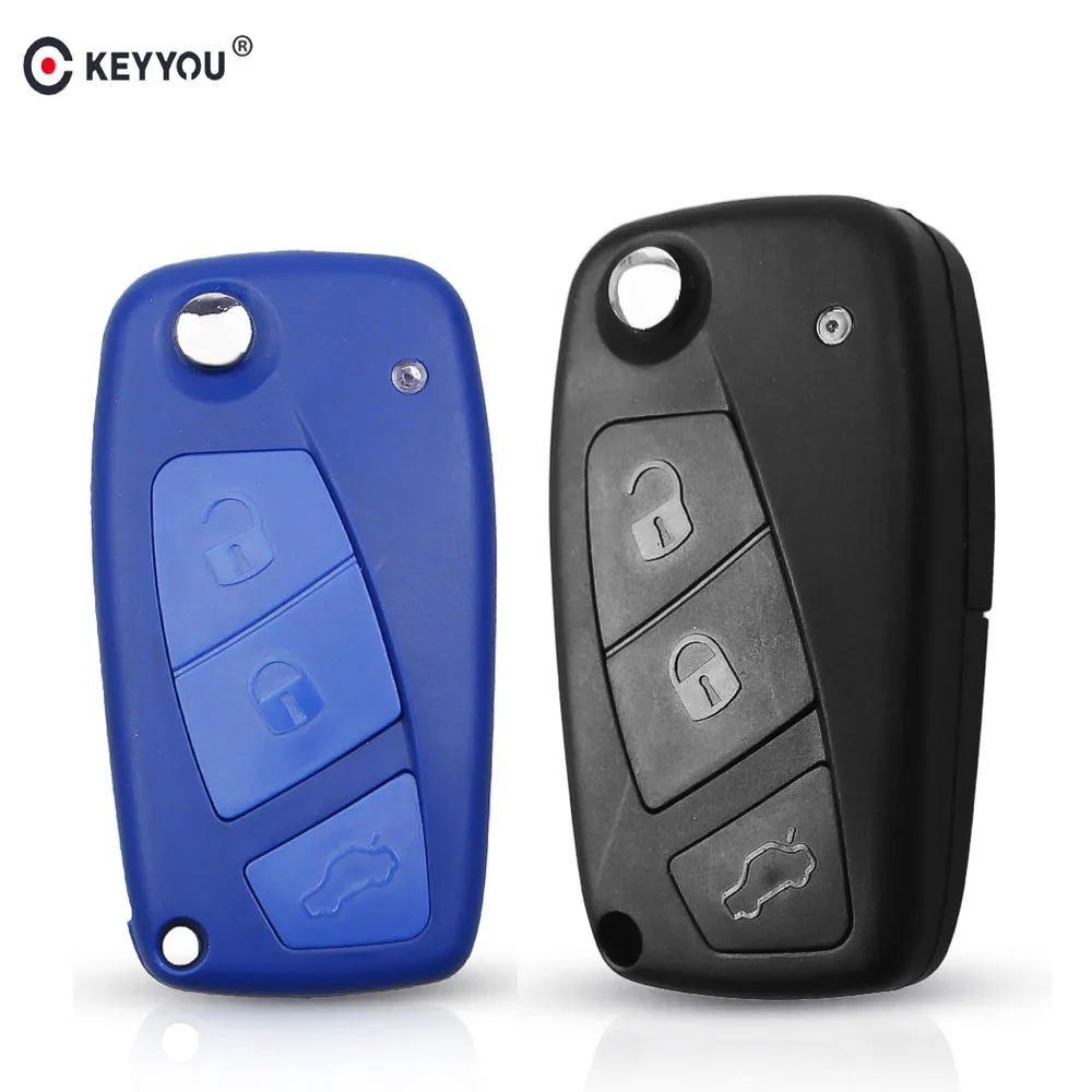 KEYYOU для Fiat 500 ключ корпус панда Stilo Ducato Punto Авто складной сменный автомобильный чехол для брелка с ключом Fob дистанционный автомобиль 3 кнопки