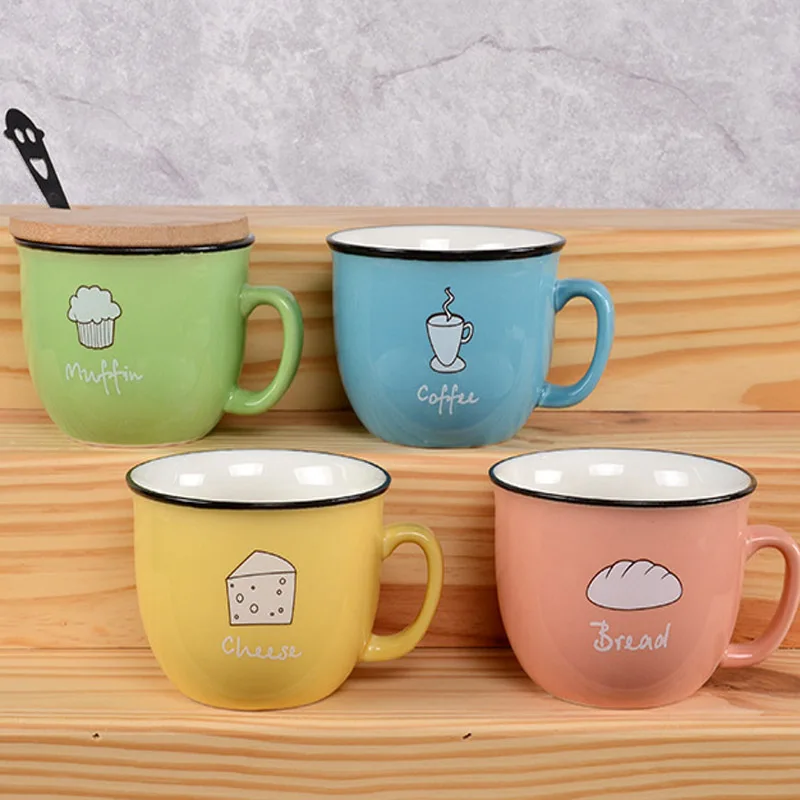 

250ML Creative Candy Color Ceramic Mug Coffee Milk Breakfast Cup Cute Porcelain Tea Mugs