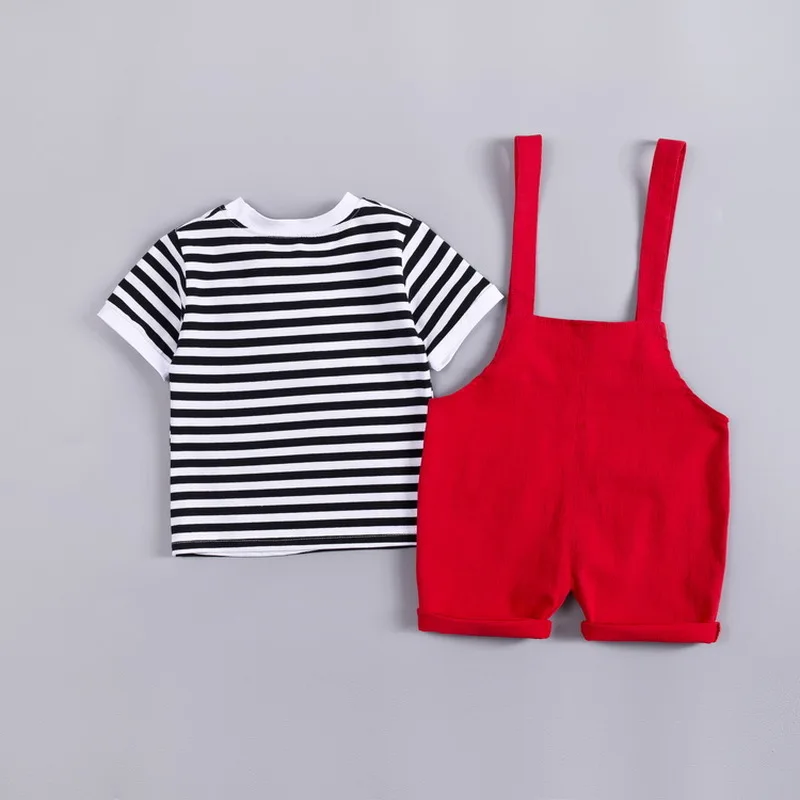 Комплект летней одежды для маленьких мальчиков Новое поступление хлопковая