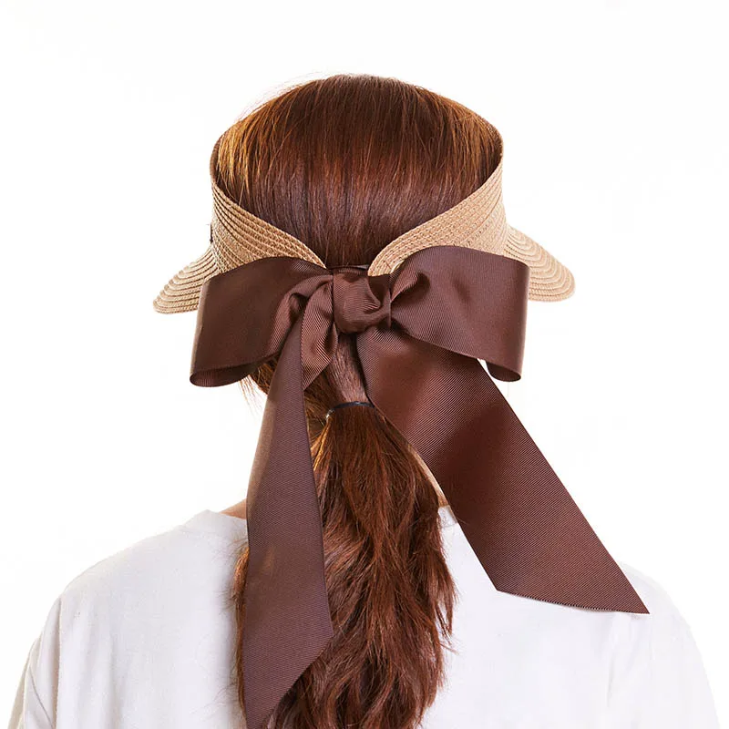 Новые соломенные солнцезащитные козырьки для женщин однотонные повседневные