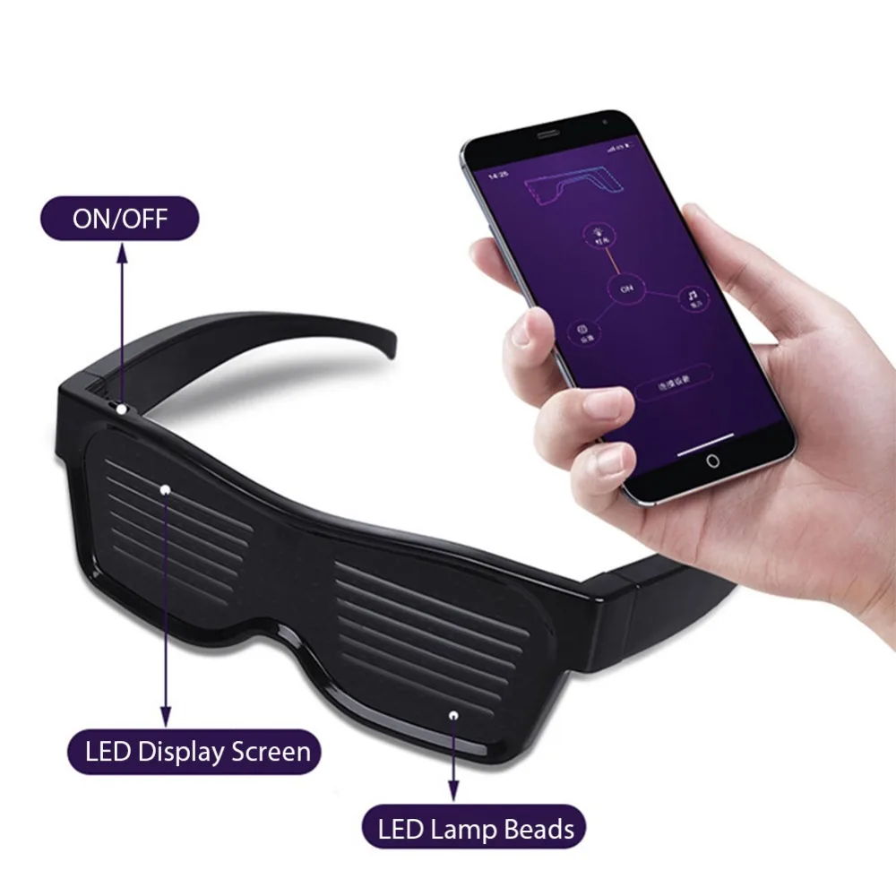 Светодиодный Панель Bluetooth Бейсболка+ Bluetooth светодиодный солнцезащитных очков череп мобильный телефон app-соединением Беспроводной Динамичный рисунок мигающие очки