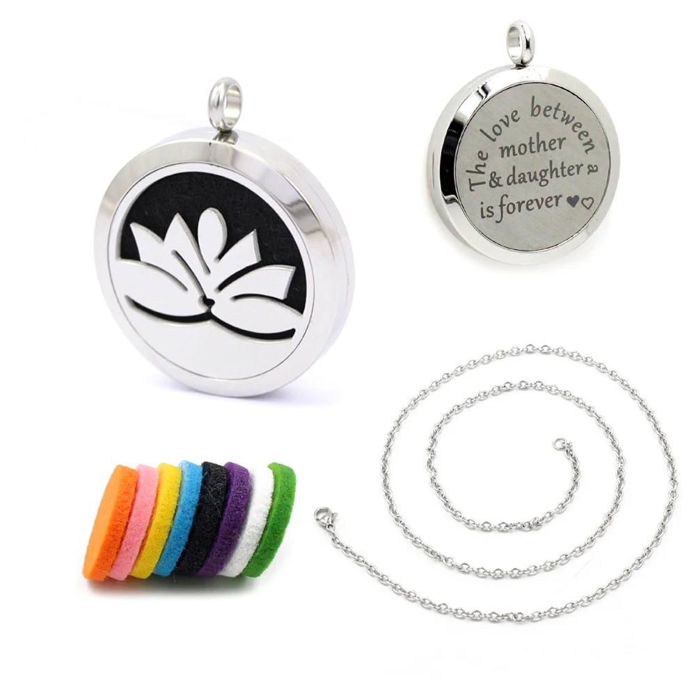 Медальон из нержавеющей стали для духов и ароматерапии 30 мм 8 шт.|oil diffuser necklace|necklace