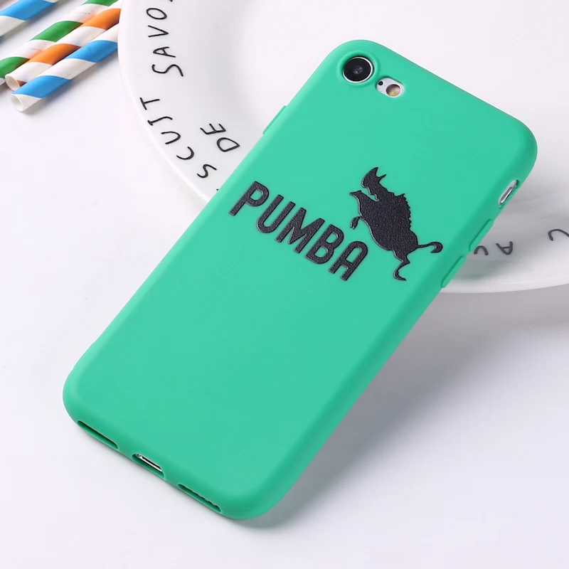 Для iPhone 11 6S 5S SE 8 8Plus X 7 7Plus XS Max Мягкий ТПУ силиконовый матовый чехол Fundas Coque Cover Lion King Pumba Hakuna Matata