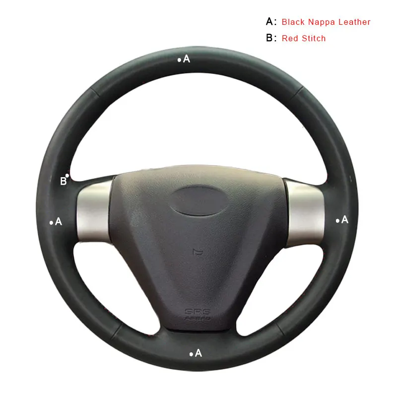 Top Layer Leather Автомобильная оплетка на руль для Kia Rio Rio5 2006-2009 hyundai Accent 2006-2011 Getz 2005-2011 авто-Стайлинг - Название цвета: Top Layer Leather