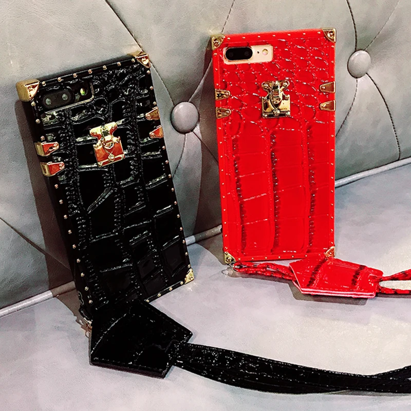 Модный чехол GlamPhoneCase с узором крокодиловая кожа для iphone X 7 7plus 6 6S 8 plus + мягкая