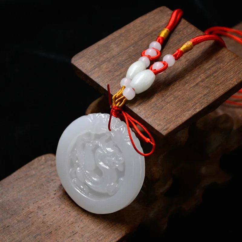 Прямая поставка подвеска из натурального белого Афганистана нефрита китайское