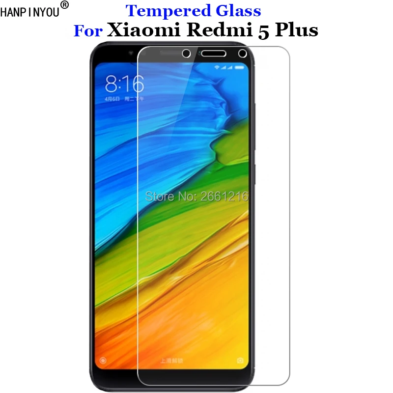 Закаленное стекло 9H 2.5D премиум класса для Xiaomi Redmi 5 plus Защитная пленка экрана Plus