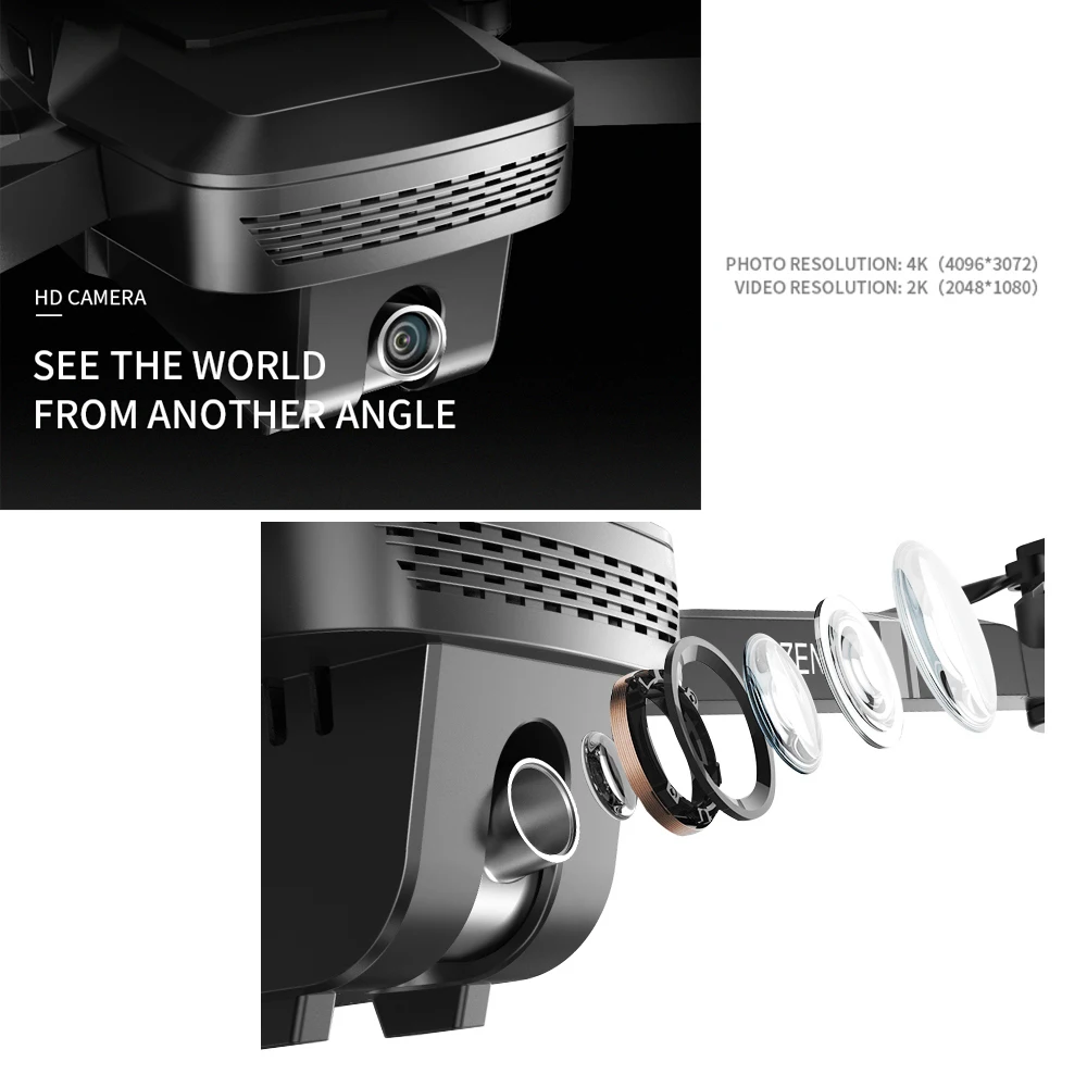Visuo Zen K1 Gps Rc Дрон с 50 кратным увеличением 4k широкоугольная Hd Двойная камера 5g Wifi Fpv
