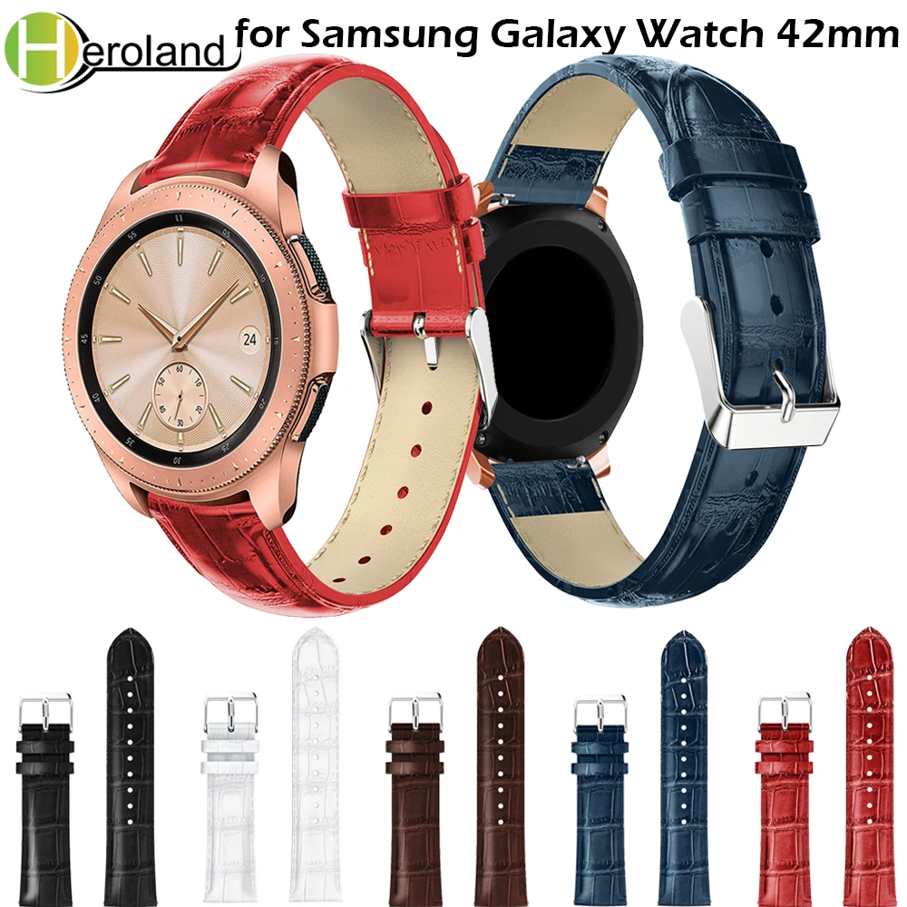 

Ремешок для часов из натуральной кожи 20 мм для Samsung Galaxy Watch 42 мм быстросъемный ремешок спортивный ремешок для Samsung Gear S2 Classic