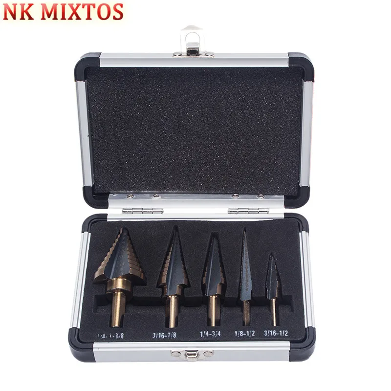 NK MIXTOS 5 шт. Hss Кобальт несколько отверстий Шаг сверло указан 1/4 '' 1 3/8'' 3/16''