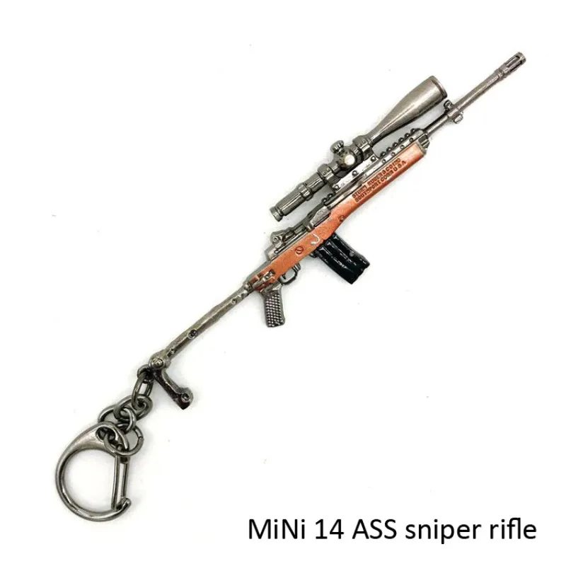 MiNi 14 ASS sniper PUBG CS брелки Playerunknown's Battlegrounds AKW AWM MK14 пистолет Модель 10 см Автомобильный Брелок пряжка модель mannen cadeau для детей - Цвет: MiNi 14 ASS sniper