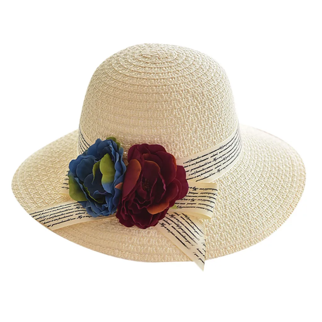 CHANSGEND Casual Solid Wide Brimmed Cap Ladies Women Floppy Foldable Straw Beach Hat UV protection Adjustable | Аксессуары для