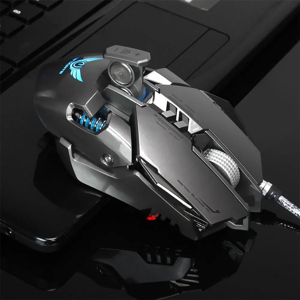 ZERODATE X300GY USB Проводная 4000 точек/дюйм 7 кнопок оптическая игровая мышь светодиодный