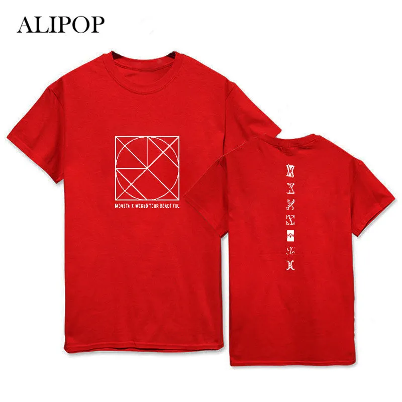 K Pop Kpop MONSTA X Be Beautiful Album Shirts POP повседневная хлопковая одежда футболка топы с