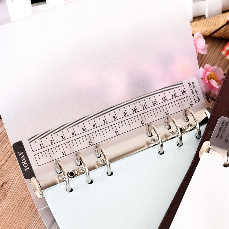 5Pcs A5A6 Bookmark Rulers Back White Color for Binder Planner Notebooks Office School Index Ruler Accessories|bookmark ruler|spiral rulerpvc ruler |