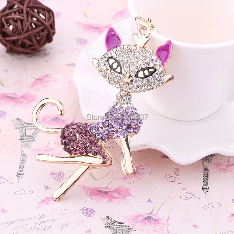 Fashion Trinket Creative Crystal Coquettish Fox Car Key Chain Ring Holder llaveros Charm Women Casual Bag Accessories Gift R128 | Украшения