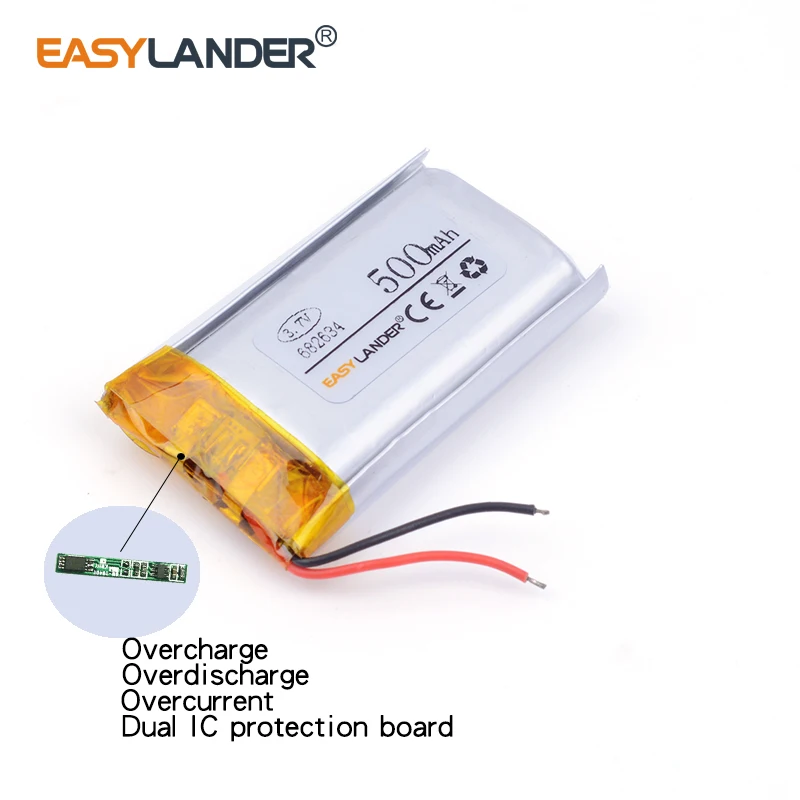 3 7 V 500 mAH 682634 PLIB полимерный литий ионный/литий ионный аккумулятор для GPS mp3 mp4 mp5 dvd