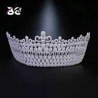 be 8 newest paved full aaa cubic zirconia stone crown classic bridal diadema wedding hair accessories coroa noiva h052
