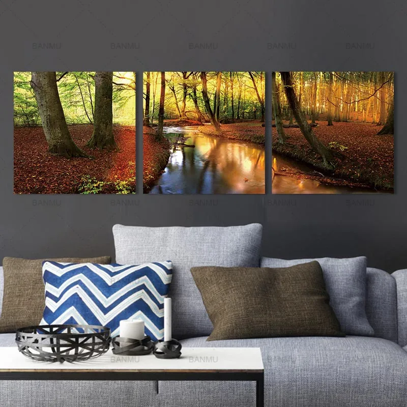 

Canvas Prints Abstract poster Forest Canvas Painting tree picture Wall Art Picture poster art wall Pictures home decoration