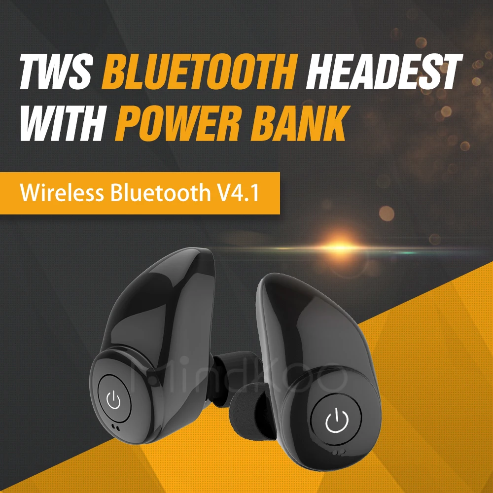 Портативный стерео наушники мини невидимый беспроводной Bluetooth V4.1 объемный звук