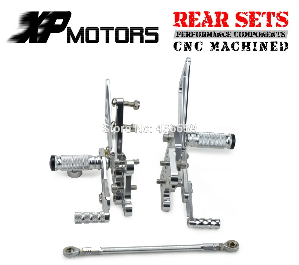 Silver CNC Billet Race Adjustable Foot pegs Control Kits Rear Sets For Triumph T509 Speed Triple 1997 98 99 00 01 2002 | Автомобили и