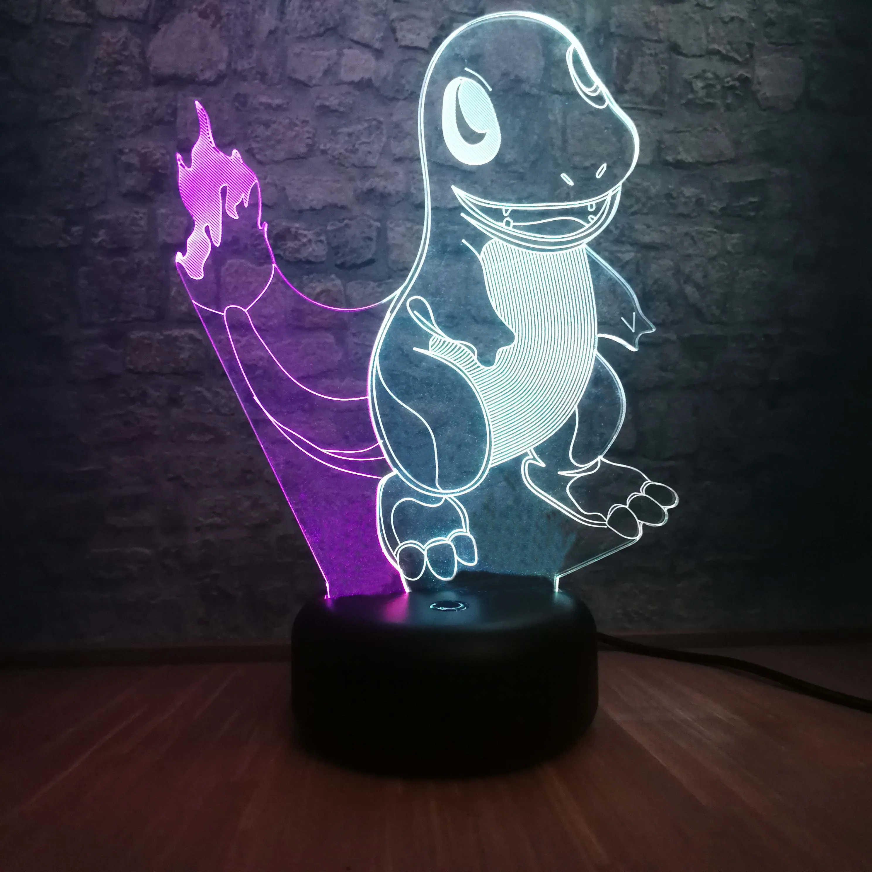 Японские Мультяшные Покемоны Go Game 3D Светодиодная разноцветная лампа маленький