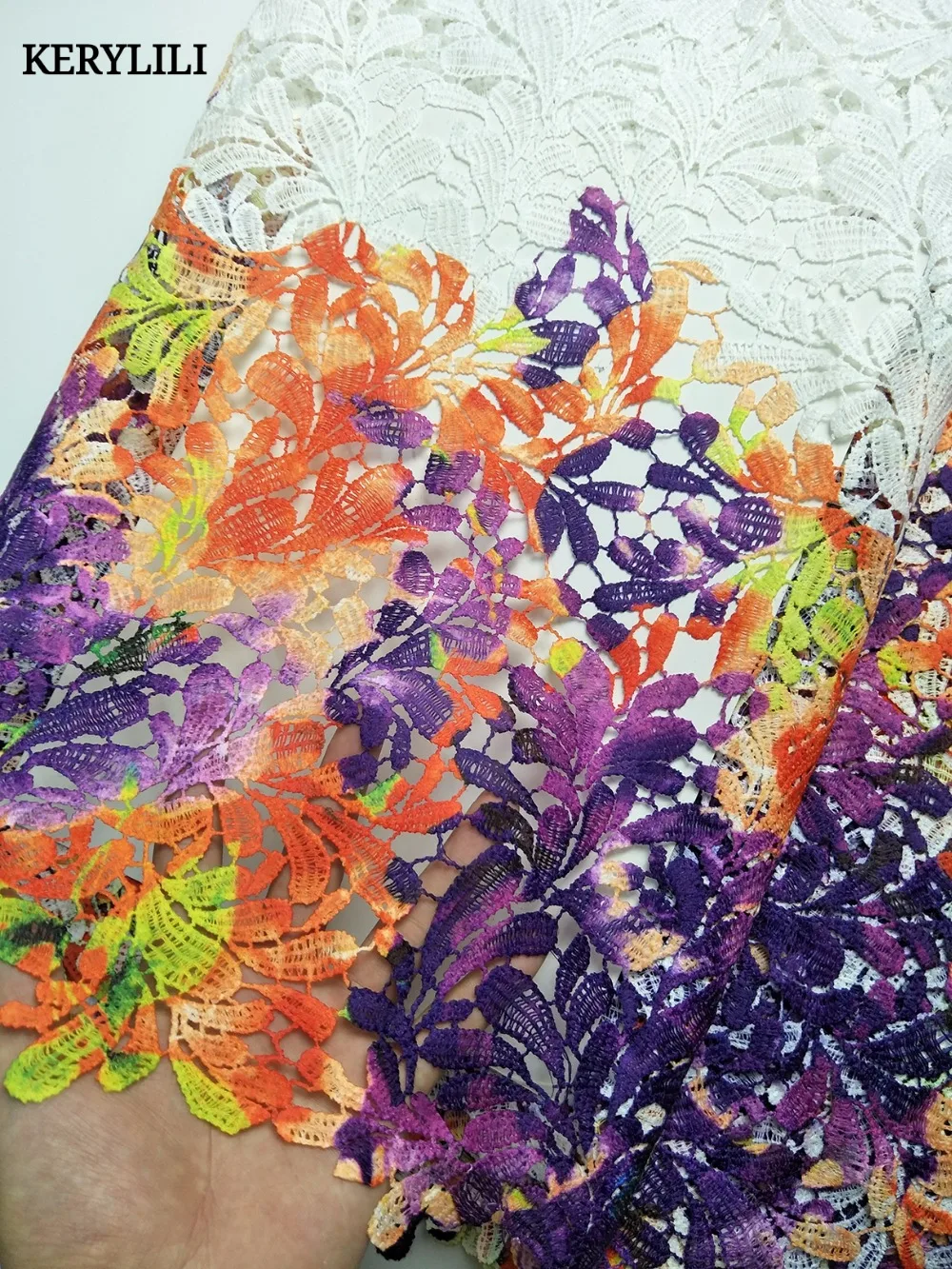 KER YLILI Nigerian Guipure Lace Fabric 2017 High Quality African Cord For Wedding Dress French KRL-1287 | Дом и сад