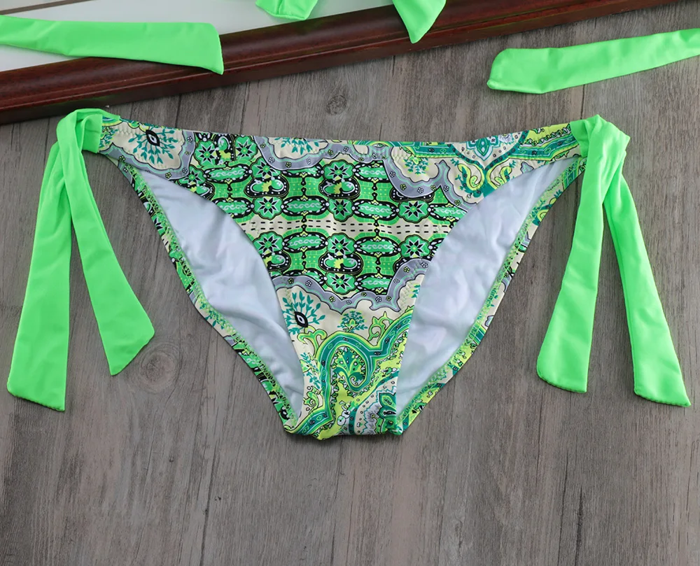 Бикини, Летний стиль, регулируемый купальник с пуш-ап, с тотемным принтом, бикини, Ретро стиль, купальник для женщин, купальник с бретелькой через шею, E624