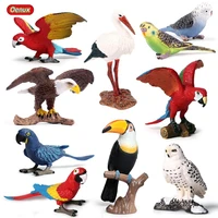 oenux original wild bird animals paradise flamingos macaw sea gull pelican owl toucan figurines pvc action figure miniature toy