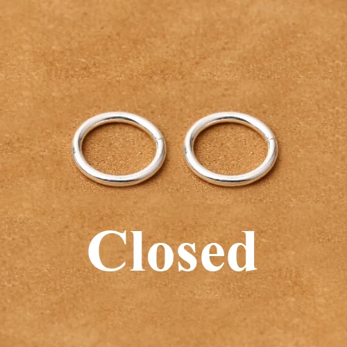 Closed 10 шт./лот 925 стерлингового серебра открытые кольца прыжок прямая 3/4/5/6/8/10 мм Разделение кольца Разъемы Набор «сделай сам» для велирных украшений, делая выводы - Цвет: Closed