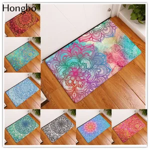 Коврики Hongbo с принтом мандалы, коврик с цветочным принтом, нескользящий коврик для кухни, ванной, туалета, фланелевый домашний декор