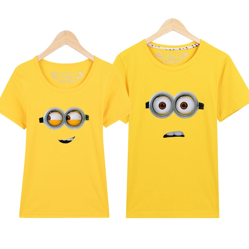 Футболка с миньонами одежда для влюбленных женская и мужская повседневная
