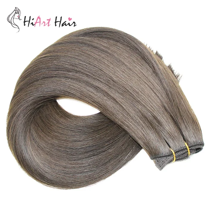 HiArt 100 г Человеческие волосы Remy Weft для салона, двойные прямые волосы для наращивания, натуральные волосы для наращивания на всю голову, густые волосы