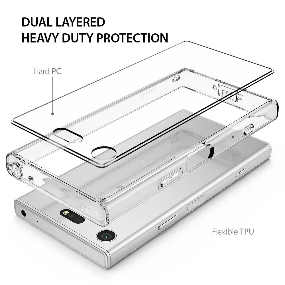 Чехол Ringke Fusion для Sony Xperia XZ1 компактный прозрачный ПК задний бампер из ТПУ
