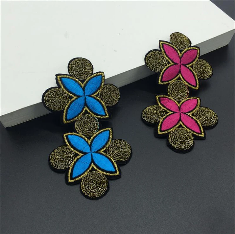 20 шт. патчи для одежды парчи национальный цветок Вышитые Железо на патч винтажное
