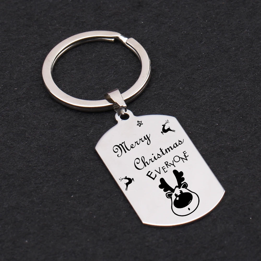Гравировкой с Рождеством всех dog tag брелки Новогодний подарочный держатель для