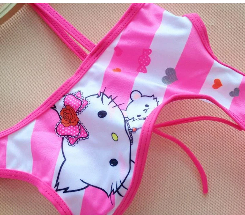 Новинка 2018 слитные купальники для девочек купальные костюмы Hello Kitty розовый