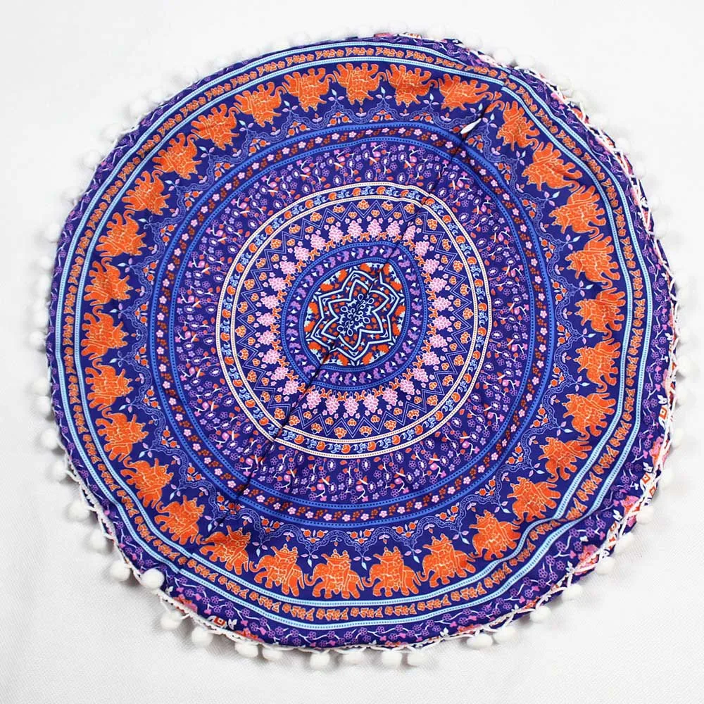 Индийские подушки с рисунком Мандала круглые богемные домашние подушки Pillowsham Подушка Pillowsham декоративные подушки украшения для дома Подушка Горячая#20