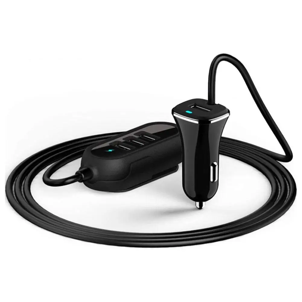 4 порта USB Автомобильное зарядное устройство 5.8A/DC12 24V Быстрый адаптер кабель для
