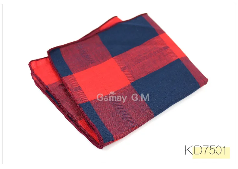 New Arrive Cotton Suit Pocket Square for Men Towel Square For Wedding Party Fashion Simple Cotton Mens Plaid Handkerchief Towel