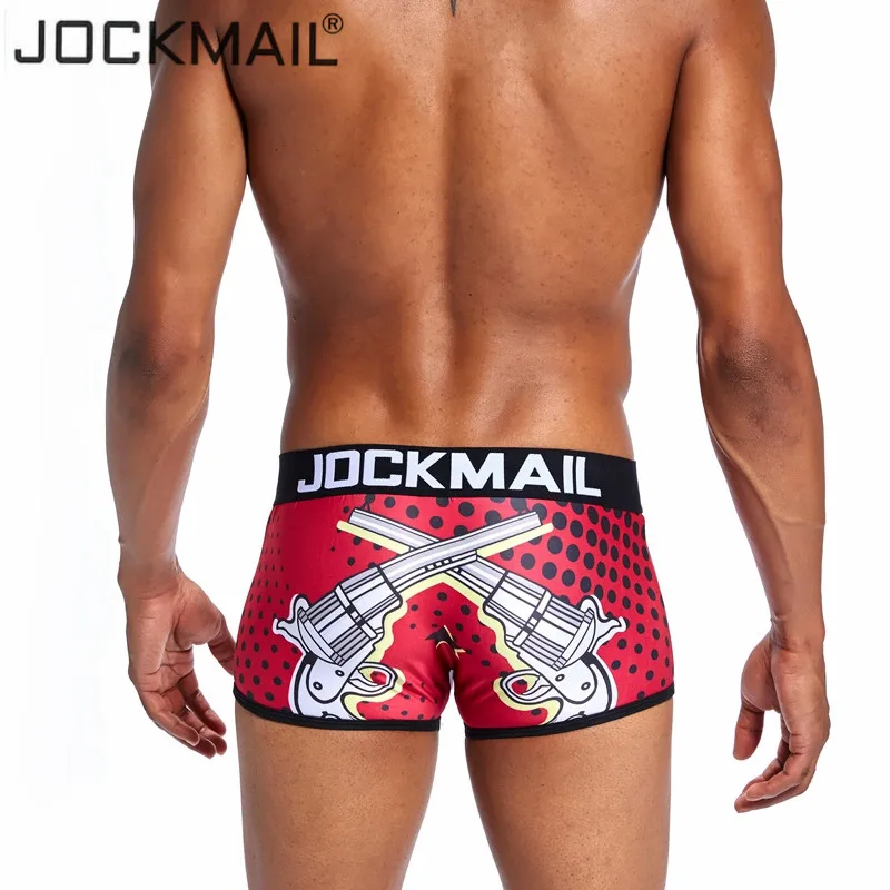 Бренд jockmail новые трусики с рисунком сексуальное мужское нижнее белье боксеры Мужские Шорты для купания удобные боксер самакуэка трусики для геев пенис