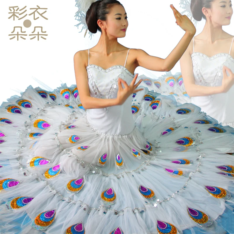 Peacock dress phoeni bamboo peacock dance costume 6215 Free Shipping