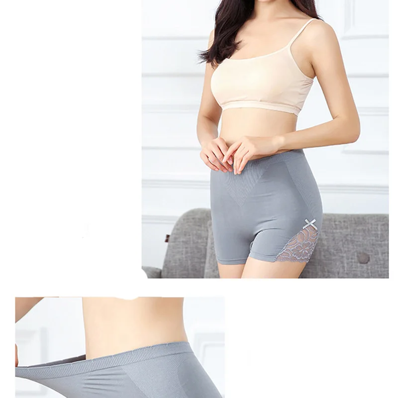 Женские трусы-боксеры с высокой талией облегающие кружевные трусы эластичной