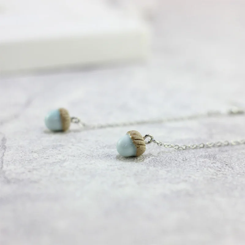 12 парт/лот длинные серьги желудь Подвеска Серьги-капли женские ювелирные изделия