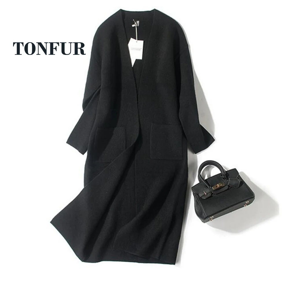 Женский кардиган с открытым стежком формальный свитер из смеси кашемира весна