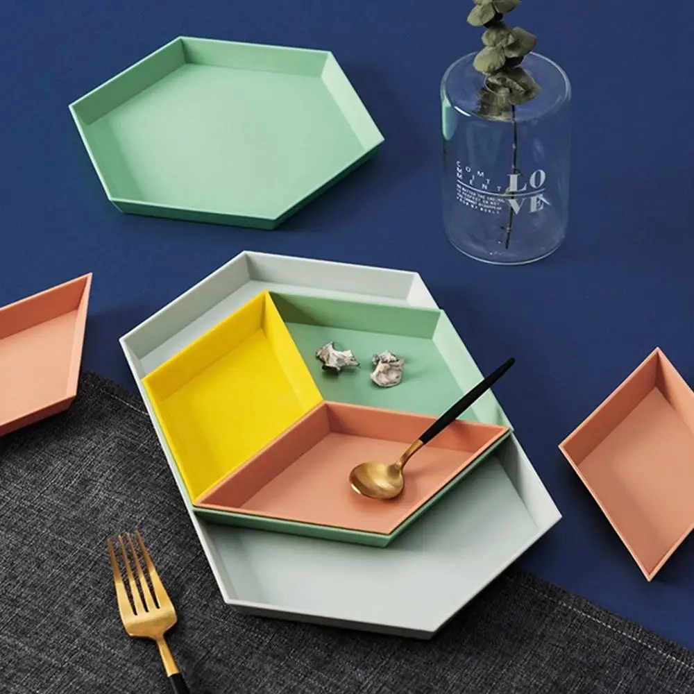 4 шт. лоток для хранения в скандинавском стиле геометрический поднос фруктов