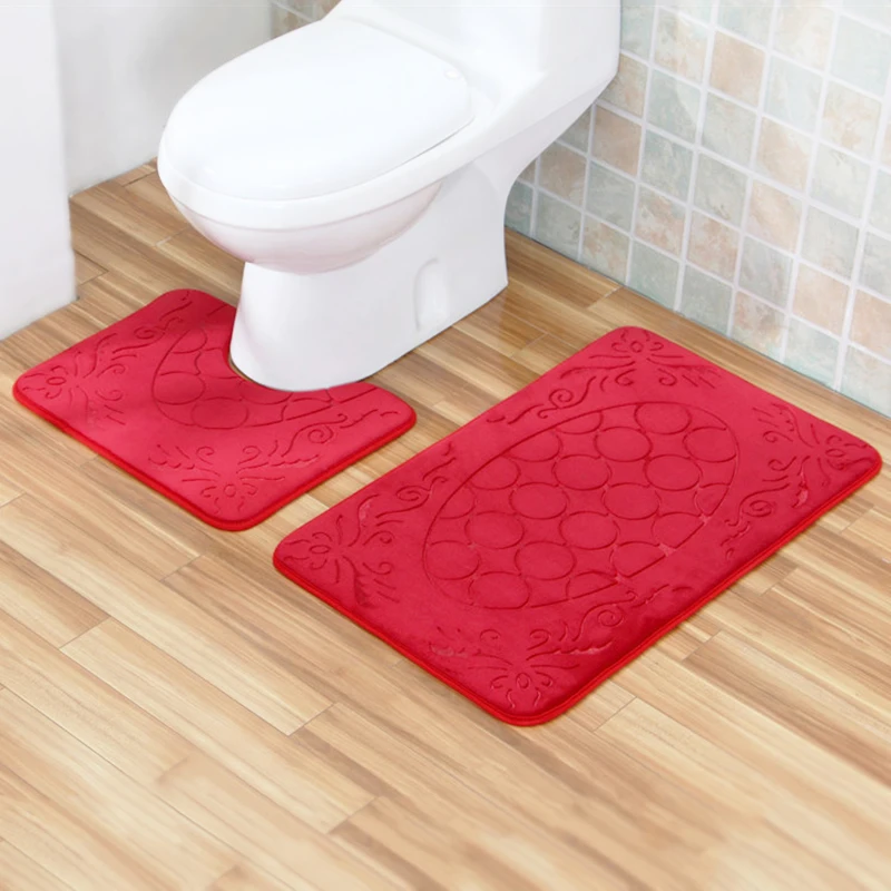 Набор ковриков Zeegle для ванной комнаты с 3D тиснением фланелевые коврики туалета
