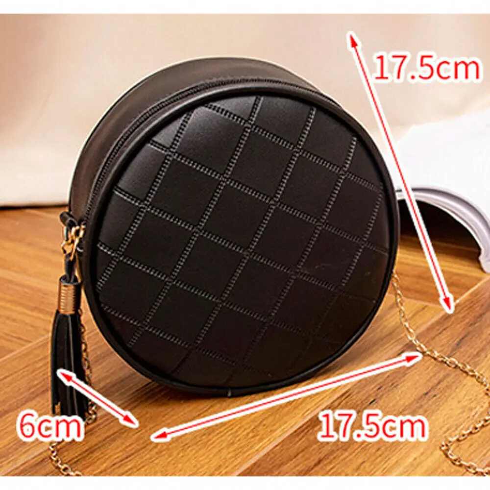 Новая модная женская круглая сумка на цепочке из искусственной кожи через плечо