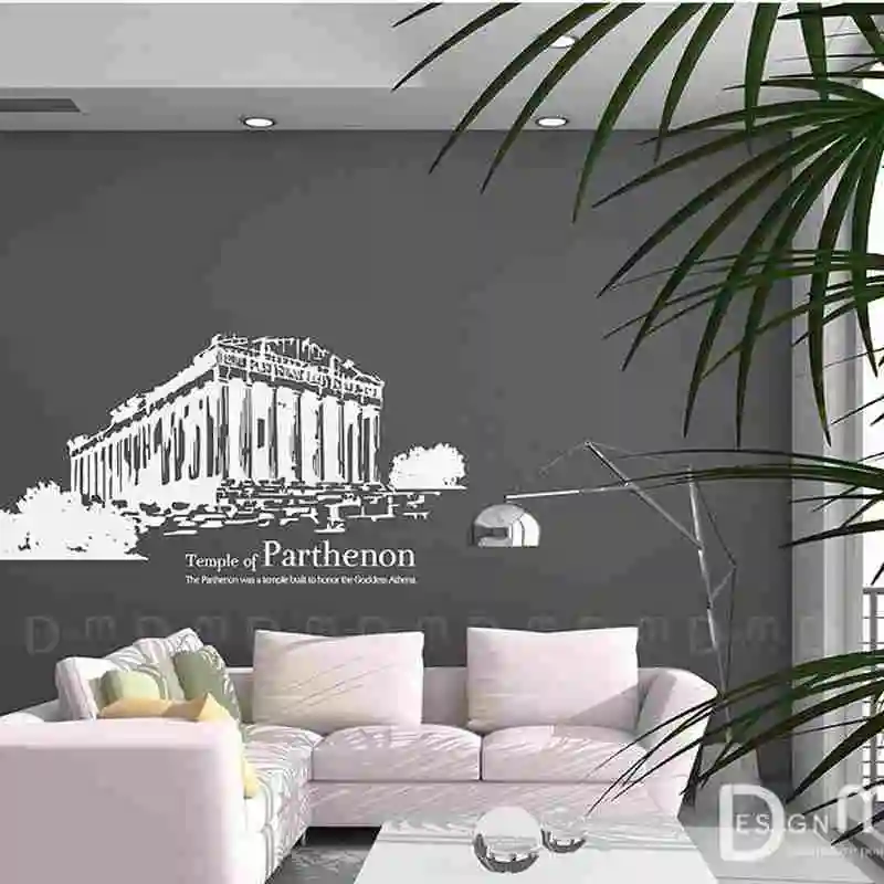 

Athens City Decal Wall Sticker Vinyl Stickers Decor Mural Art Home Decoration Landmark Skyline Parthenon Temple Wall Decal