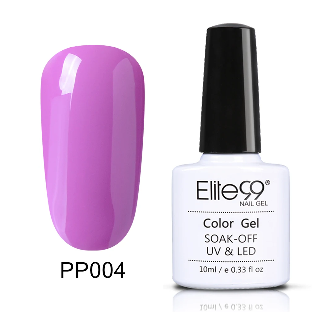 PP004 Elite99 10 мл фиолетовый серия лак Полупостоянный гель для ногтей эмаль лак для ногтей гель лак замочить от DIY основа верхнее покрытие УФ светодиодный гель - Цвет: PP004